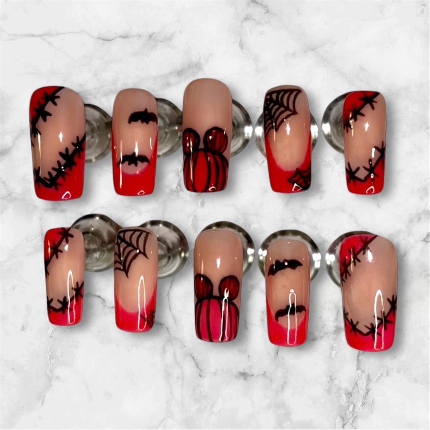 Hot Pink Halloween Nail Set