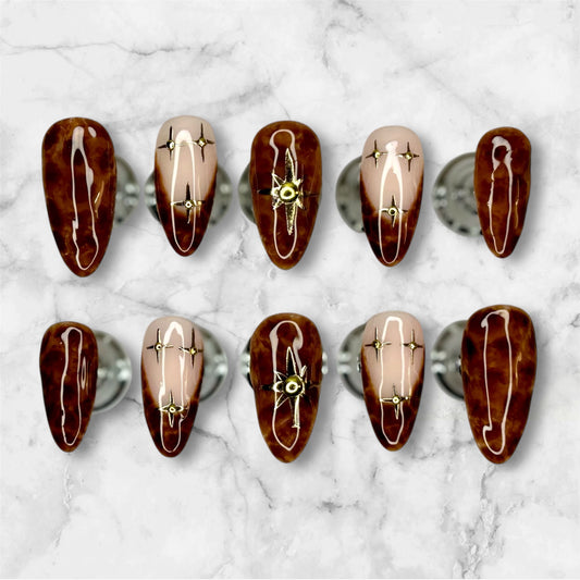 Gold and Tortoiseshell Nail Set