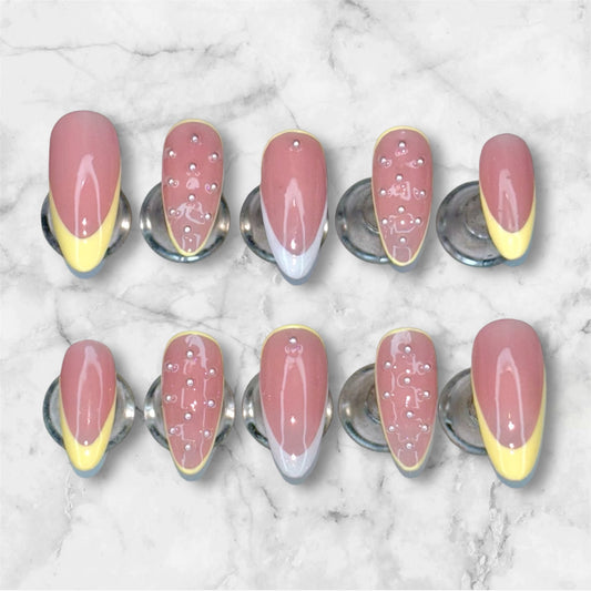 Yellow Pearl Nail Set