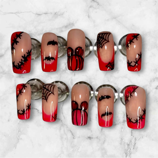Hot Pink Halloween Nail Set